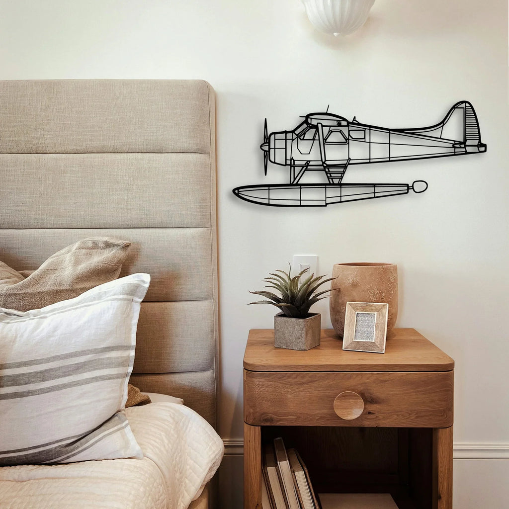 170B Float 2 Classic Aircraft Silhouette Metal Wall Art - Tinvibe