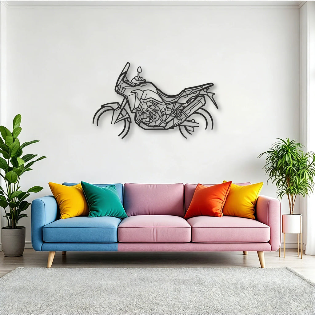 2018 Honda Africa Twin Adventure Sports Classic Motorcycle Silhouette Metal Wall Art - Tinvibe