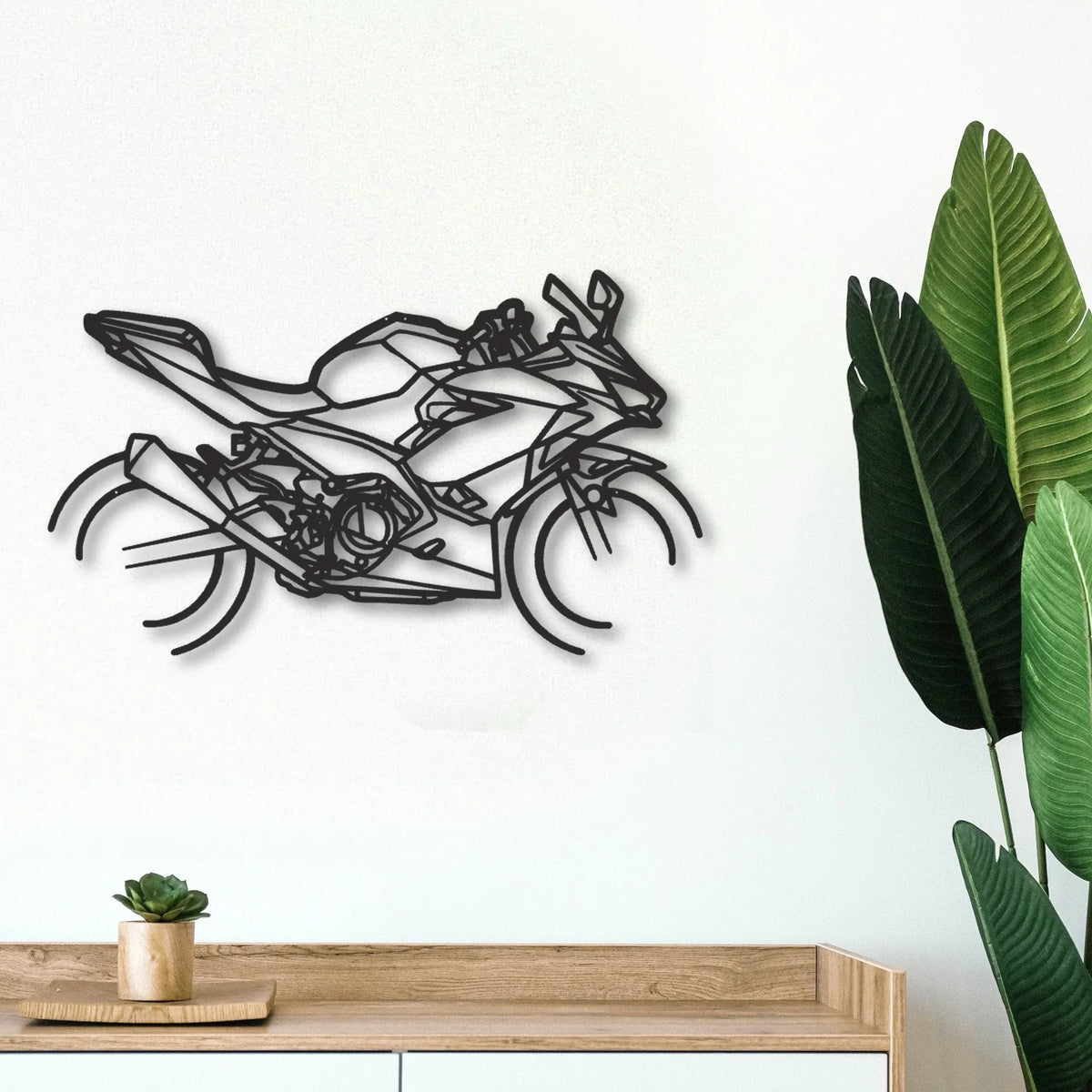2020 Kawasaki Ninja 400 Classic Motorcycle Silhouette Metal Wall Art - Tinvibe