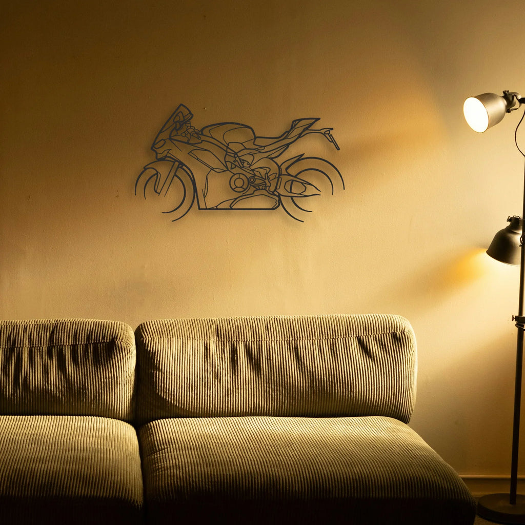 2024 Ducati Panigale V2 Classic Motorcycle Silhouette Metal Wall Art - Tinvibe