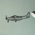 208 Caravan Classic Aircraft Silhouette Metal Wall Art - Tinvibe