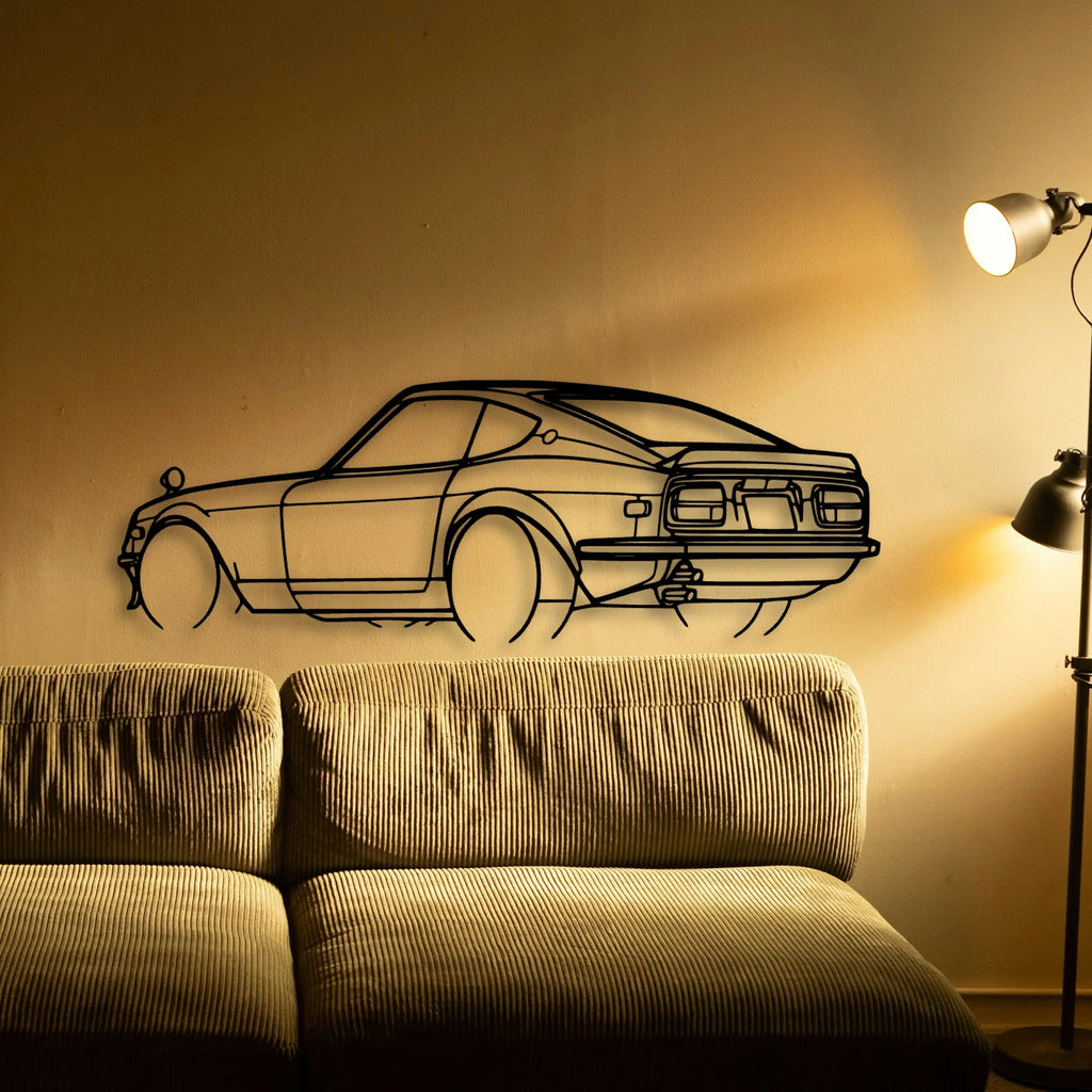 240Z 1972 Angle Classic Silhouette Metal Wall Art - Tinvibe