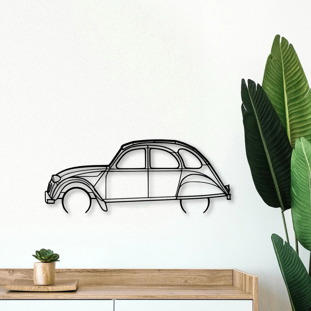 2CV 1966 Classic Silhouette Metal Wall Art - Tinvibe