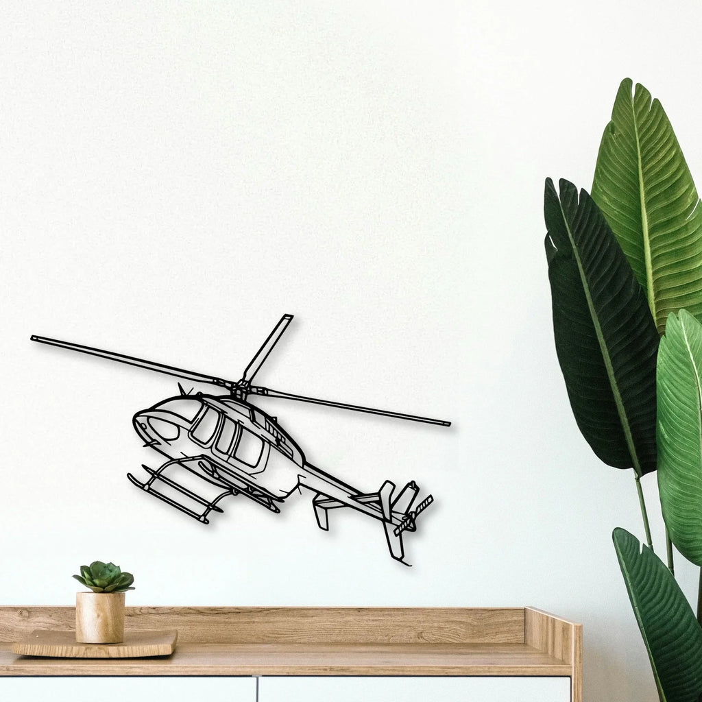 407GX Classic Aircraft Silhouette Metal Wall Art - Tinvibe