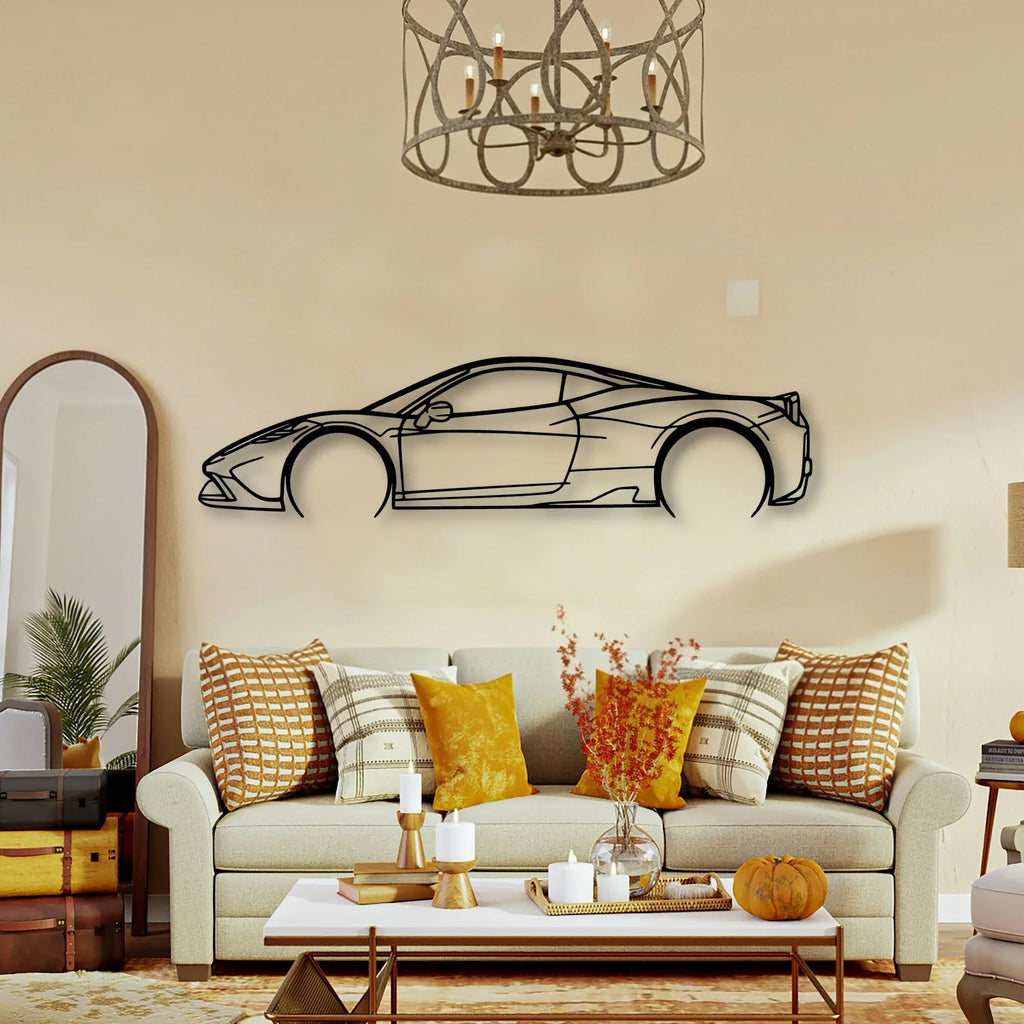 458 Speciale Classic Silhouette Metal Wall Art - Tinvibe