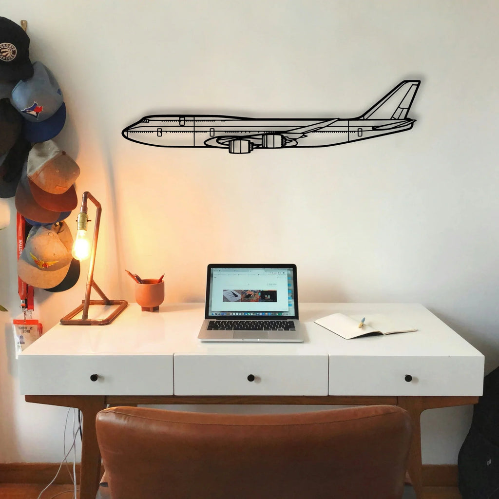 747 400F Classic Aircraft Silhouette Metal Wall Art - Tinvibe