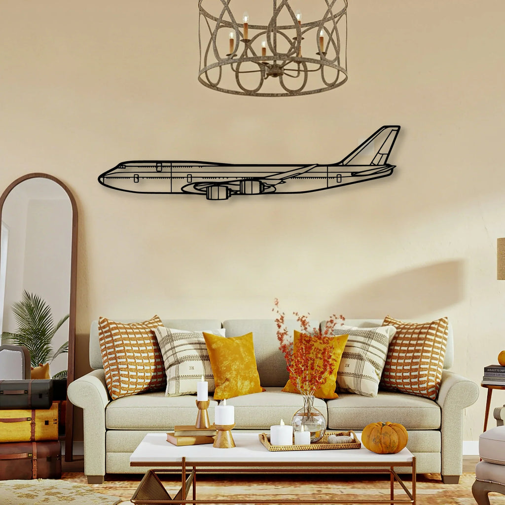 747 400F Classic Aircraft Silhouette Metal Wall Art - Tinvibe