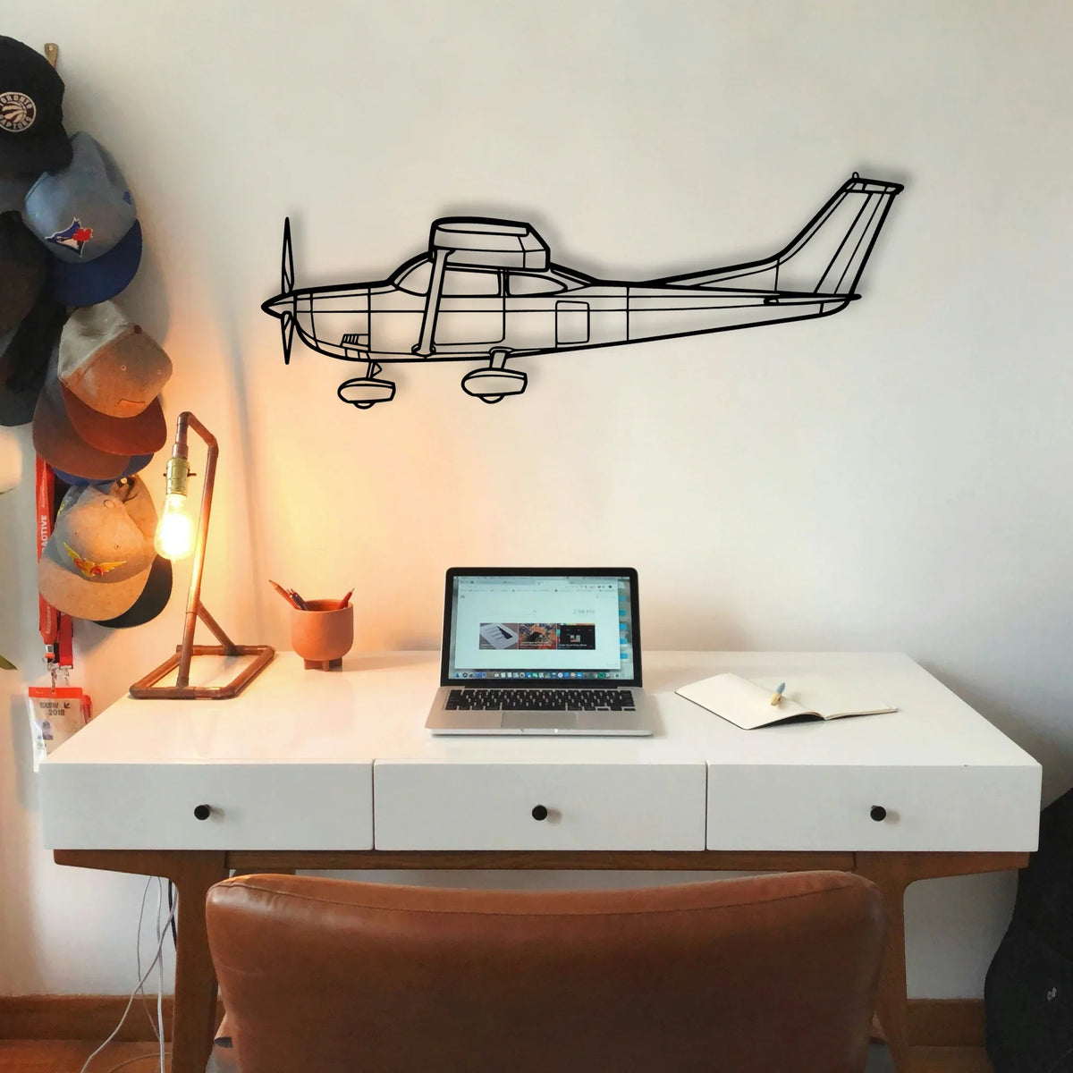 747 800 Classic Aircraft Silhouette Metal Wall Art - Tinvibe