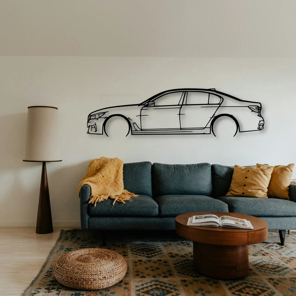 750i G12 2 Classic Silhouette Metal Wall Art - Tinvibe