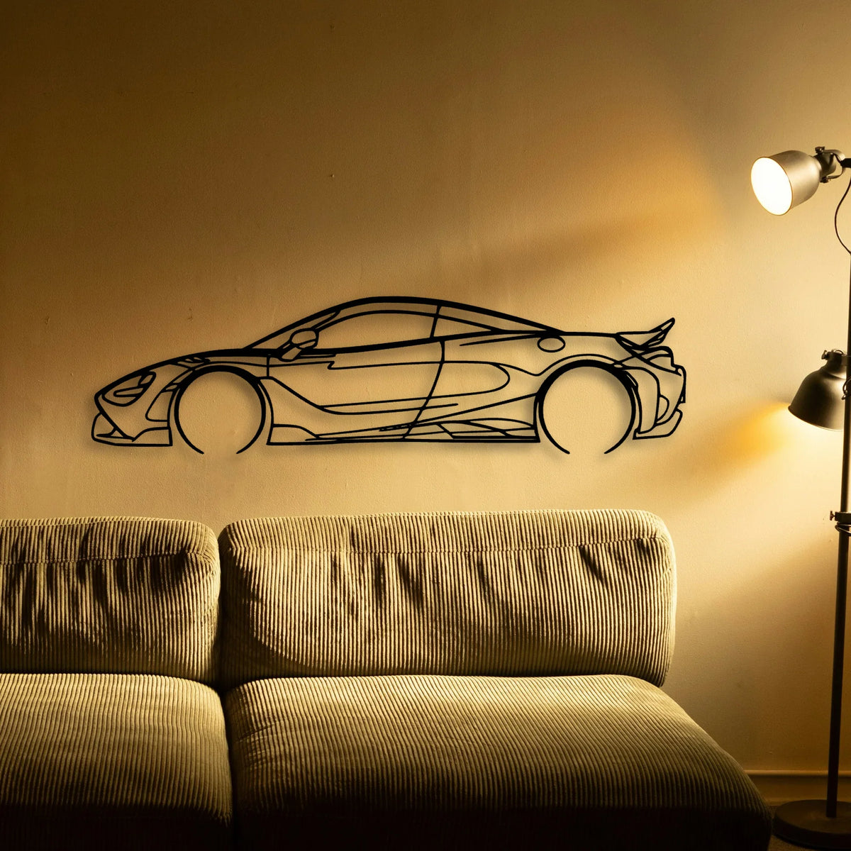765LT Coupe Classic Silhouette Metal Wall Art - Tinvibe