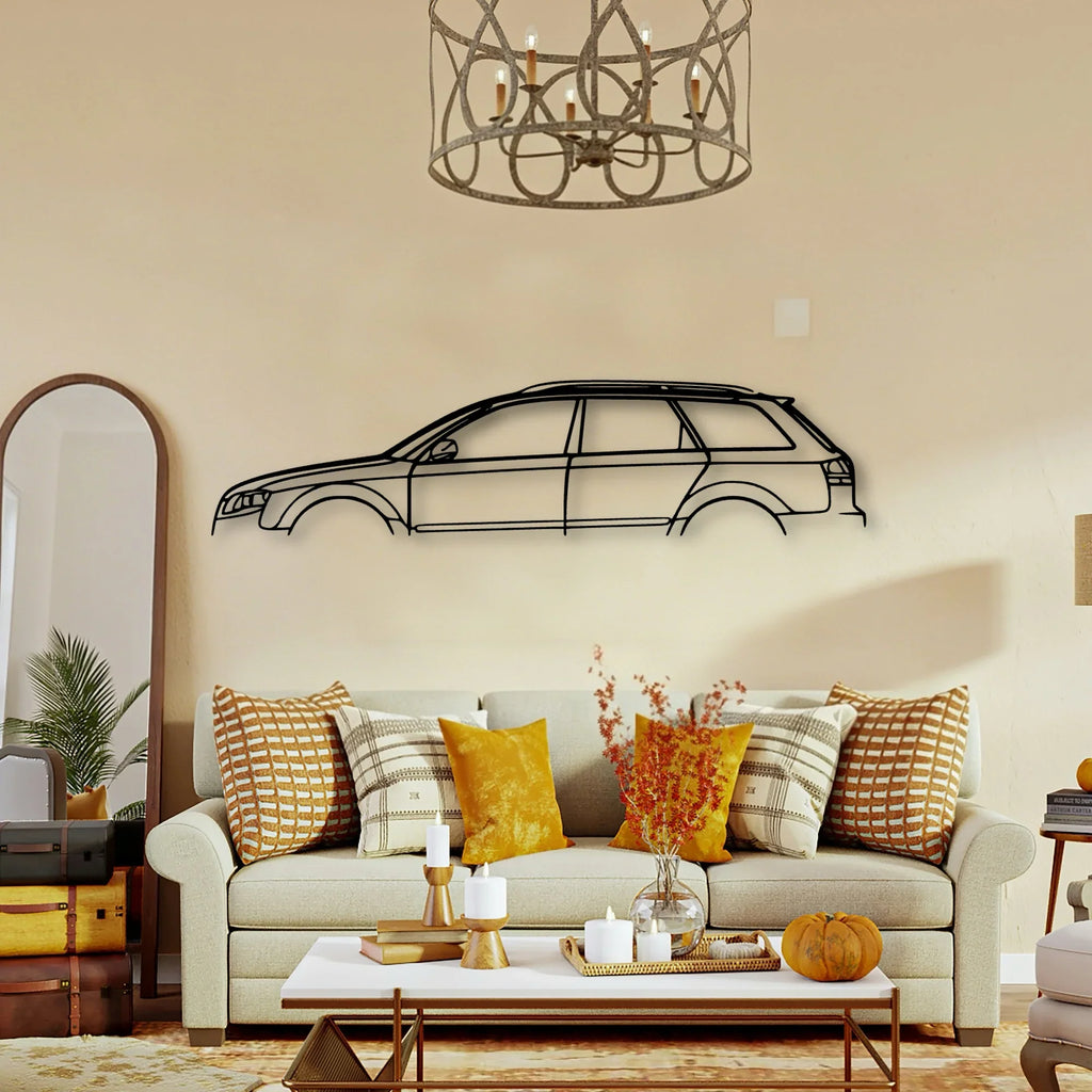 A4 S4 2007 Wagon Classic Silhouette Metal Wall Art - Tinvibe