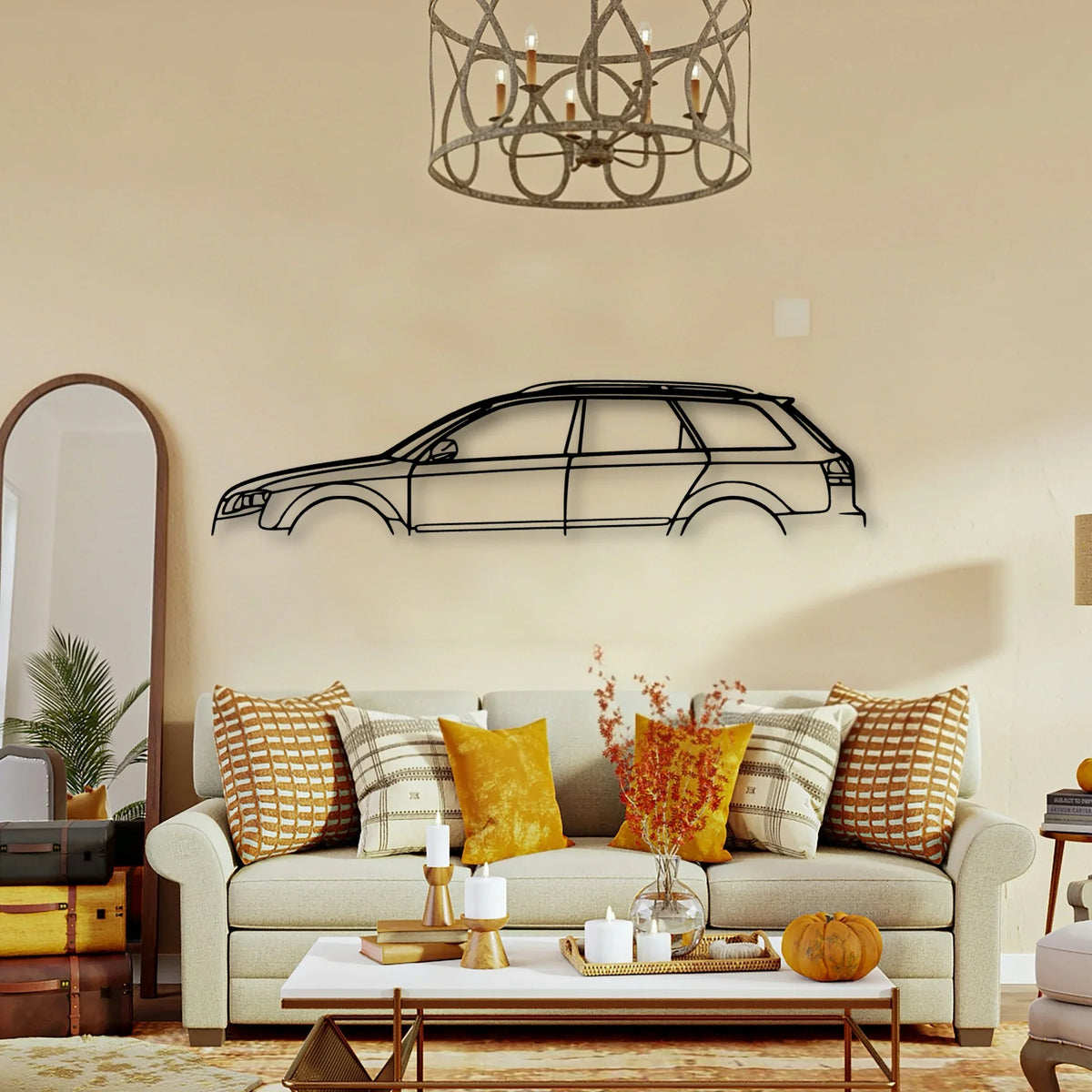 A4 S4 2007 Wagon Classic Silhouette Metal Wall Art - Tinvibe