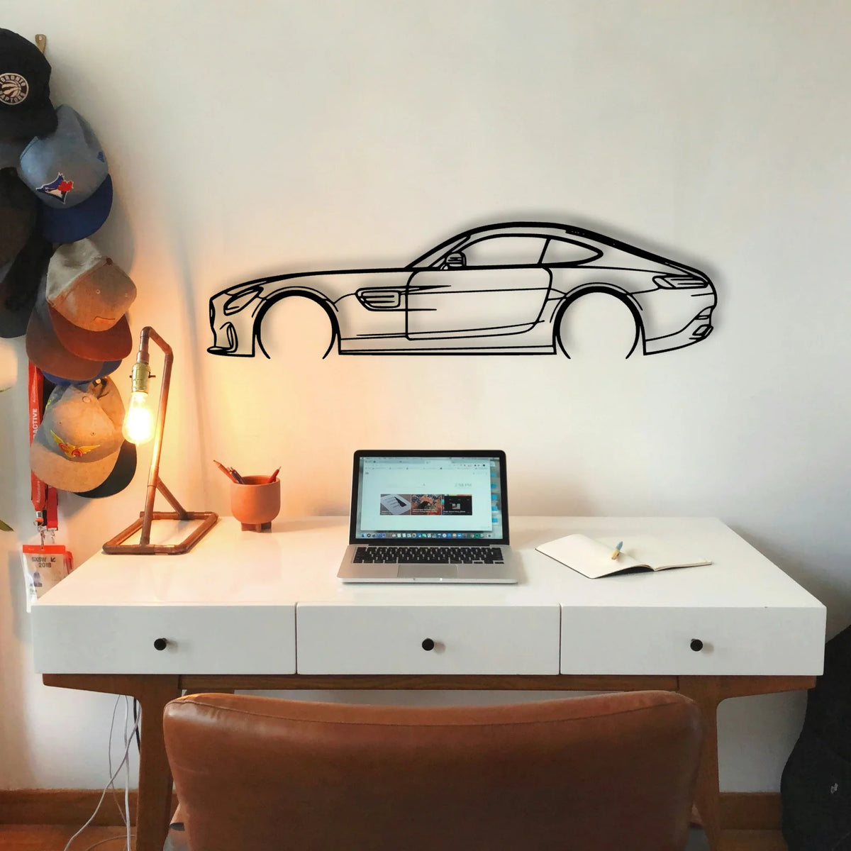 AMG GTS 2016 Classic Silhouette Metal Wall Art - Tinvibe