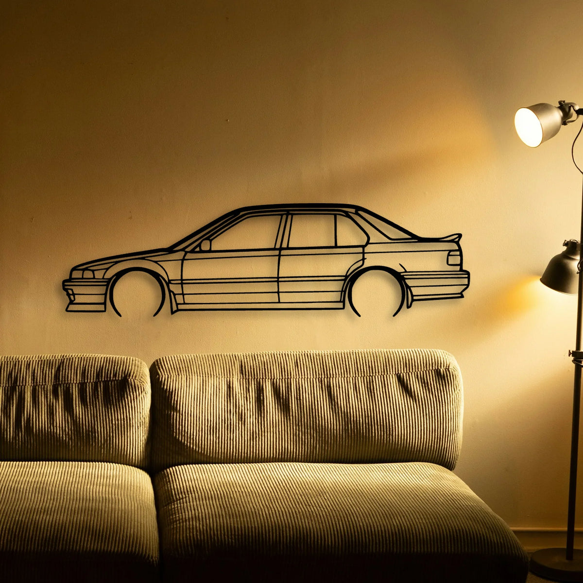 Accord 1990 Classic Silhouette Metal Wall Art - Tinvibe