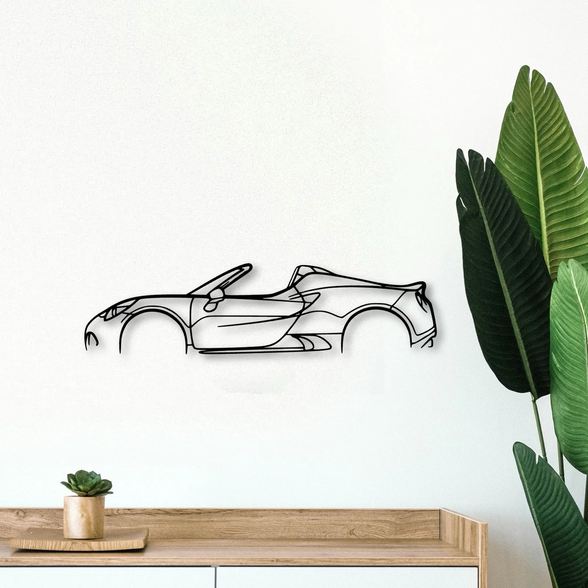 Alfa 4C Spider Classic Silhouette Metal Wall Art - Tinvibe