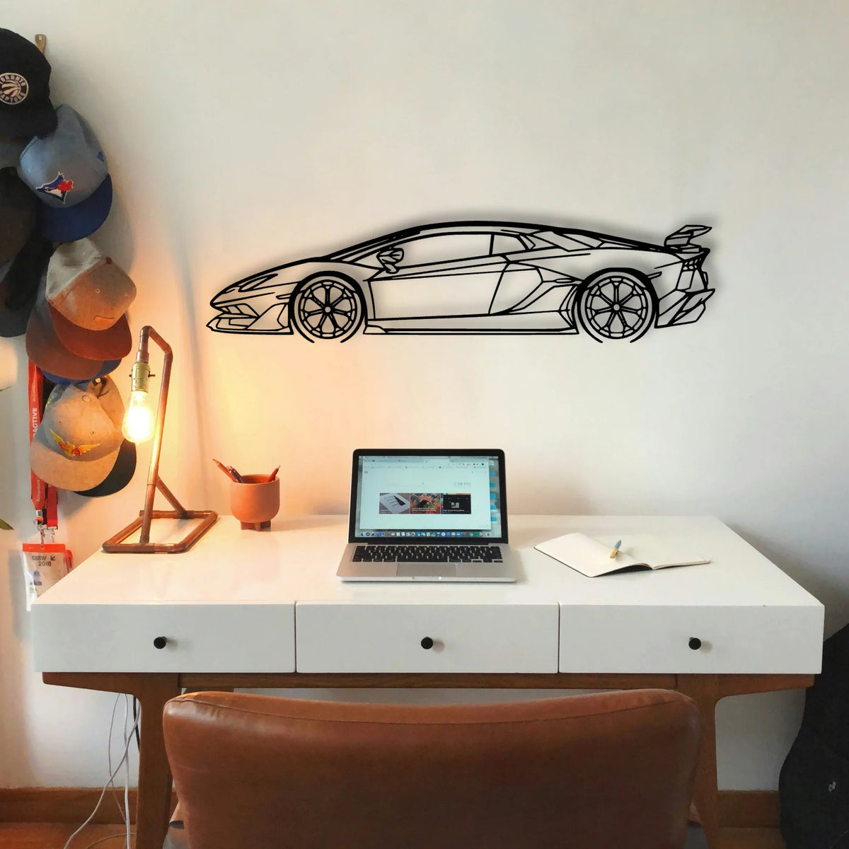 Aventador SVJ 2021 Classic Silhouette Metal Wall Art - Tinvibe