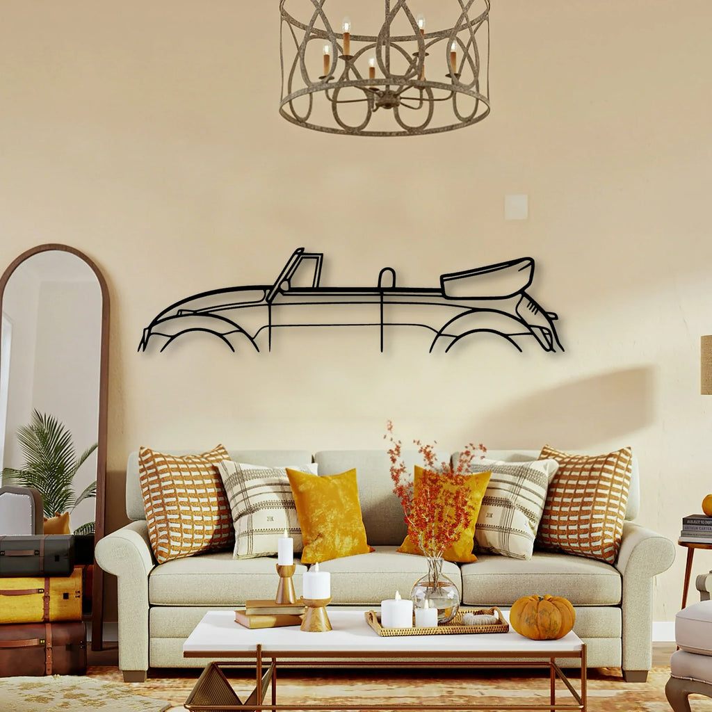 Beetle Convertible 1982 Classic Silhouette Metal Wall Art - Tinvibe