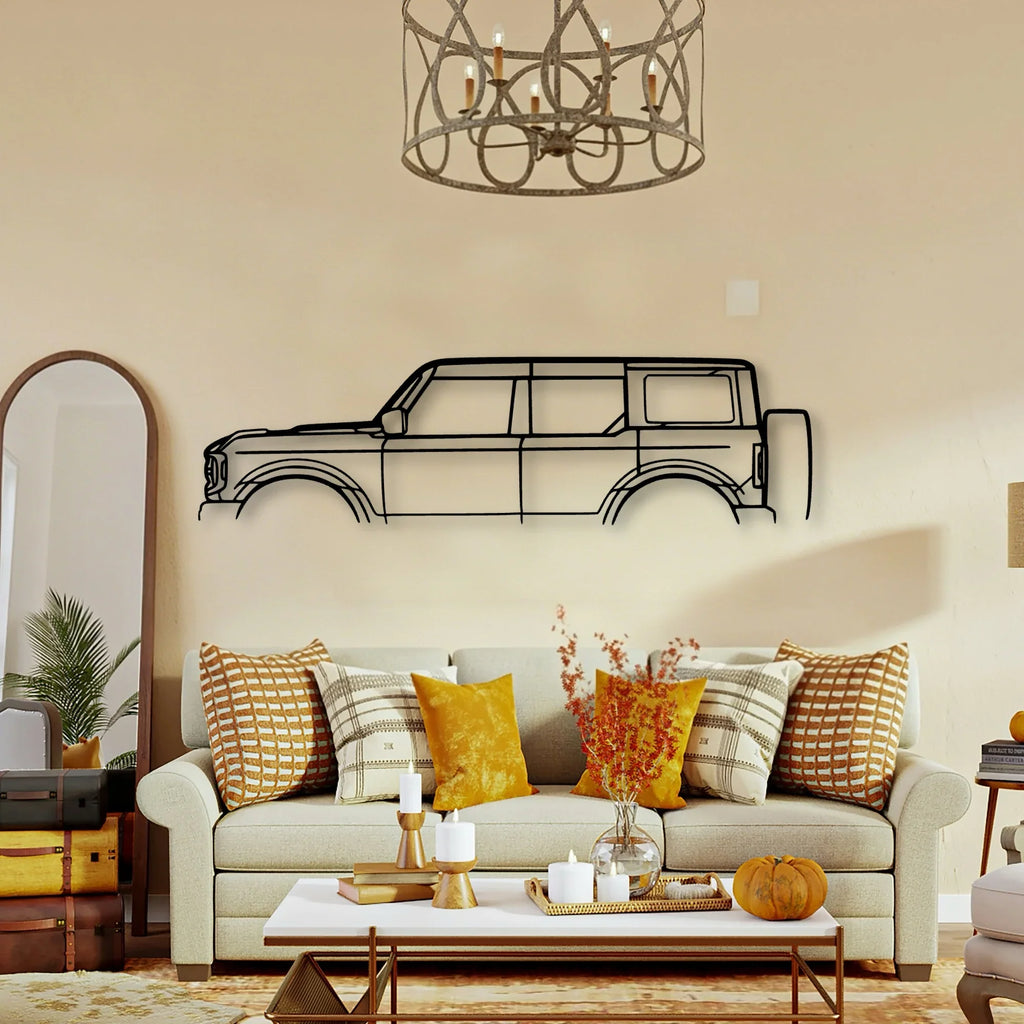 Bronco Classic Silhouette Metal Wall Art - Tinvibe