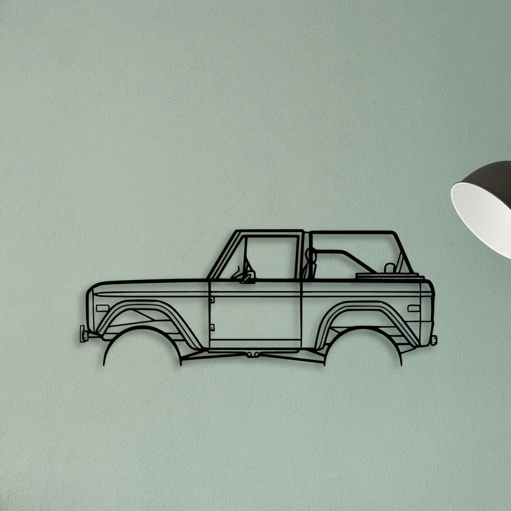 Bronco 1971 2 Classic Silhouette Metal Wall Art - Tinvibe
