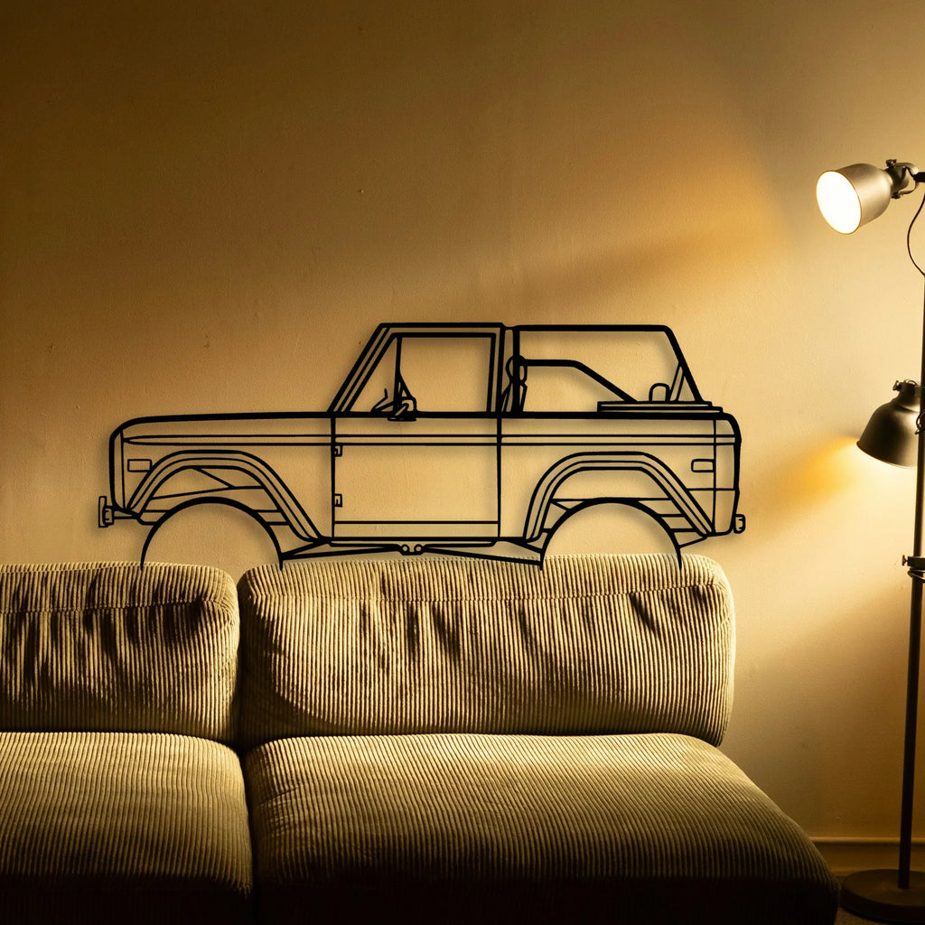 Bronco 1971 2 Classic Silhouette Metal Wall Art - Tinvibe