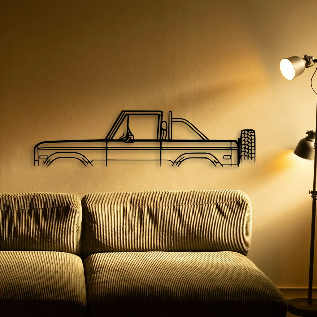 Bronco 1973 Classic Silhouette Metal Wall Art - Tinvibe