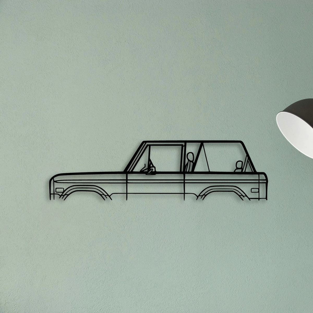 Bronco 1974 Classic Silhouette Metal Wall Art - Tinvibe
