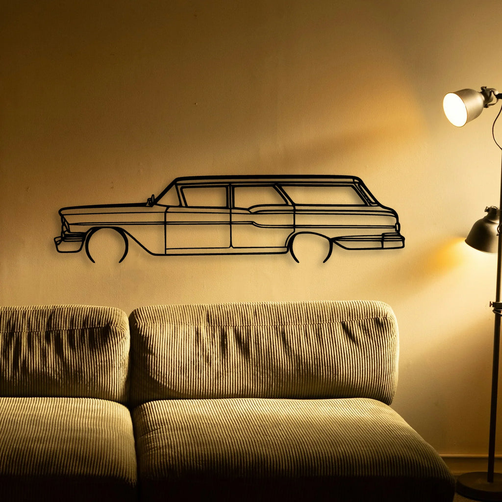 Brookwood Wagon 1958 Classic Silhouette Metal Wall Art - Tinvibe