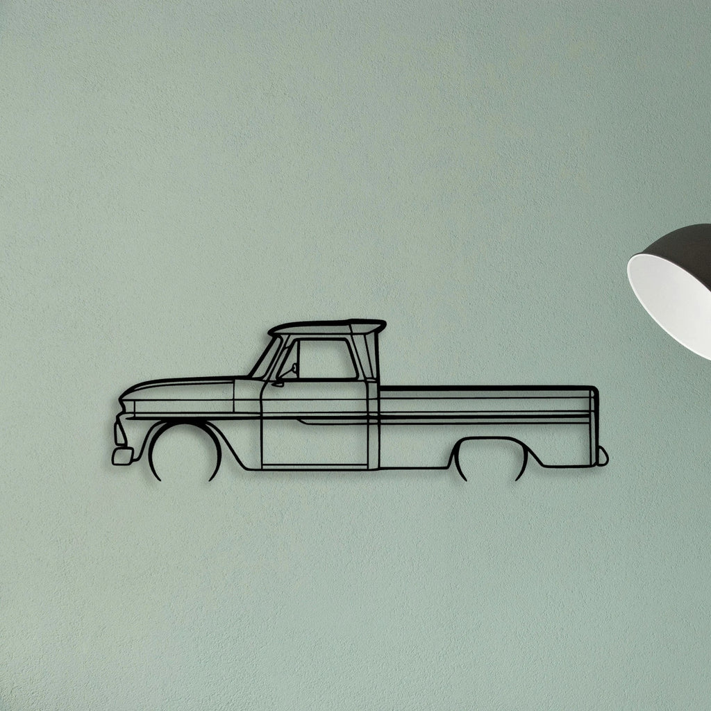 C10 1966 Classic Silhouette Metal Wall Art - Tinvibe
