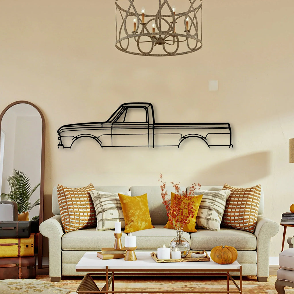 C10 1968 Classic Silhouette Metal Wall Art - Tinvibe