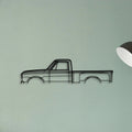 C10 Stepside 1968 Classic Silhouette Metal Wall Art - Tinvibe