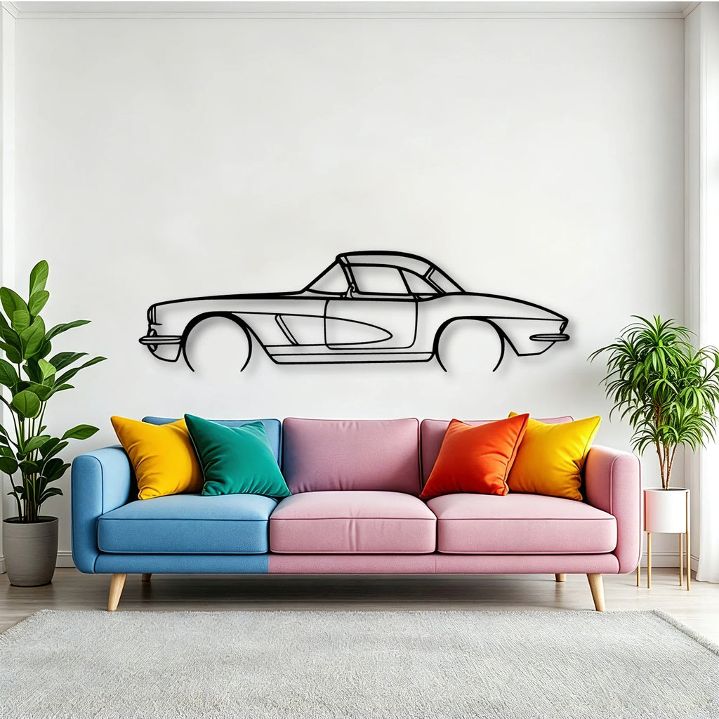 C1 327 1962 Classic Silhouette Metal Wall Art - Tinvibe