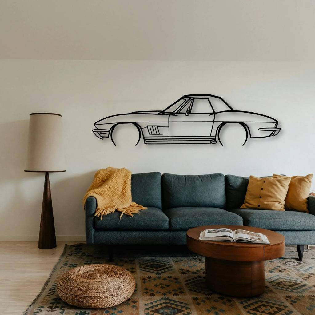 C2 427 1967 Classic Silhouette Metal Wall Art - Tinvibe