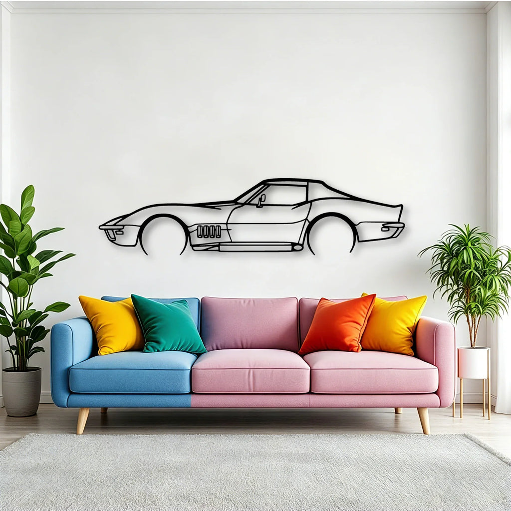 C3 1969 Classic Silhouette Metal Wall Art - Tinvibe