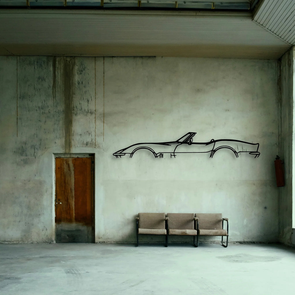 C3 1969 Cabrio Classic Silhouette Metal Wall Art - Tinvibe