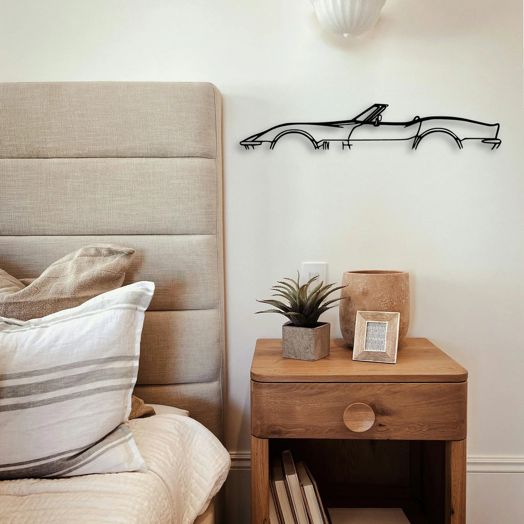 C3 1969 Cabrio Classic Silhouette Metal Wall Art - Tinvibe