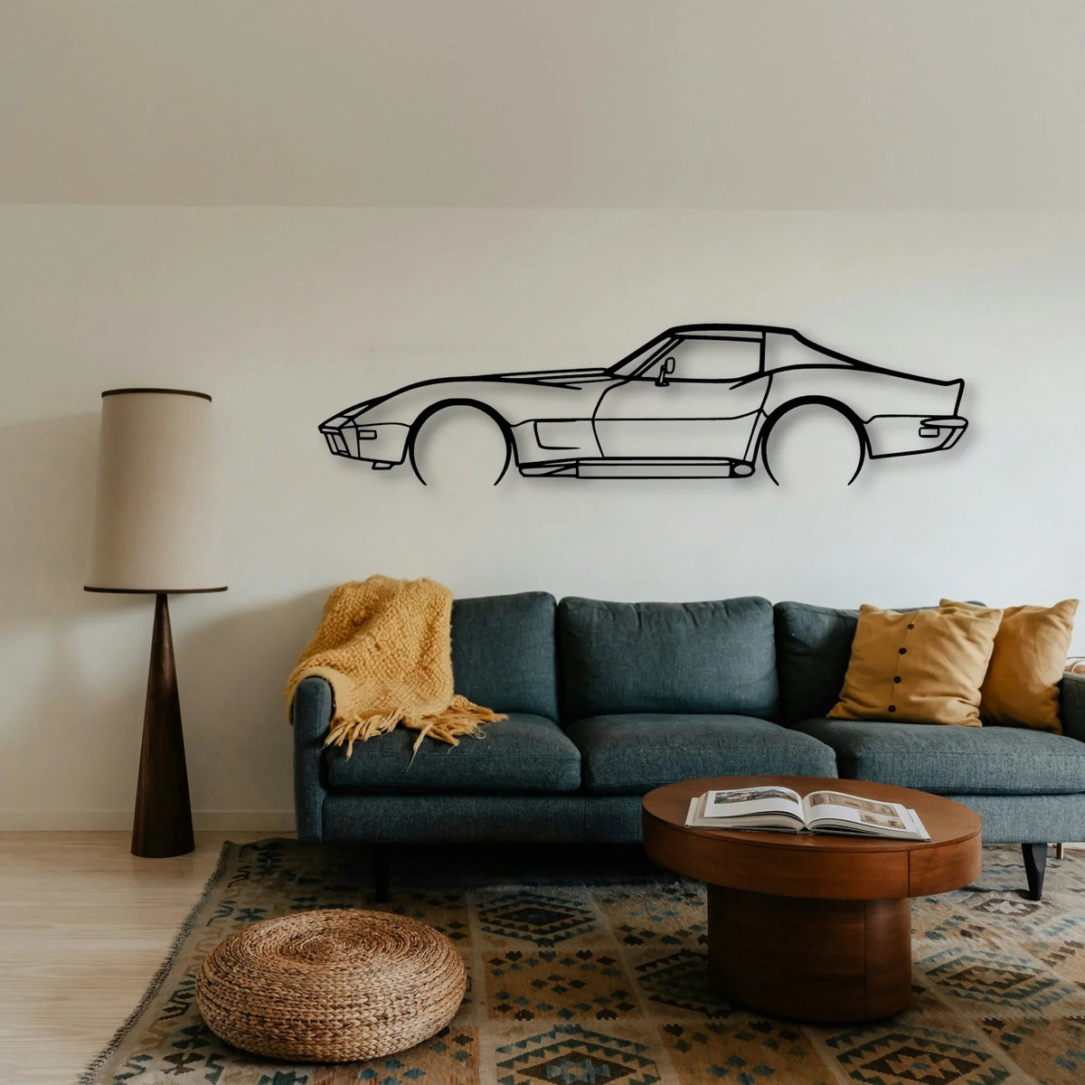 C3 1973 Classic Silhouette Metal Wall Art - Tinvibe