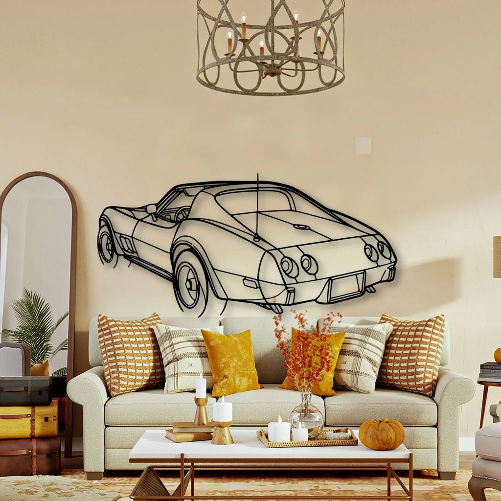 C3 1976 Angle Classic Silhouette Metal Wall Art - Tinvibe