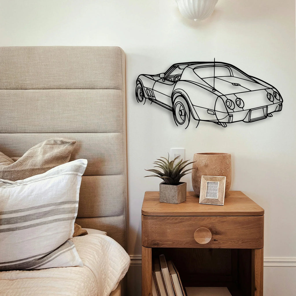C3 1976 Angle Classic Silhouette Metal Wall Art - Tinvibe