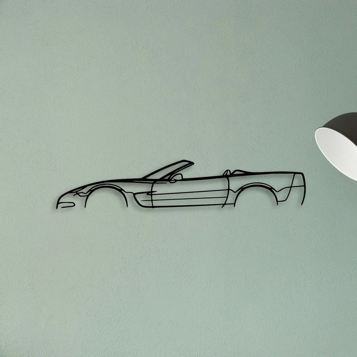 C5 Cabrio 2002 Classic Silhouette Metal Wall Art - Tinvibe