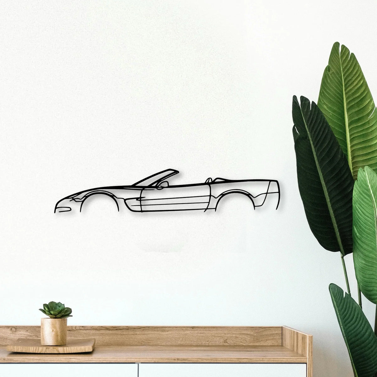 C5 Cabrio 2002 Classic Silhouette Metal Wall Art - Tinvibe