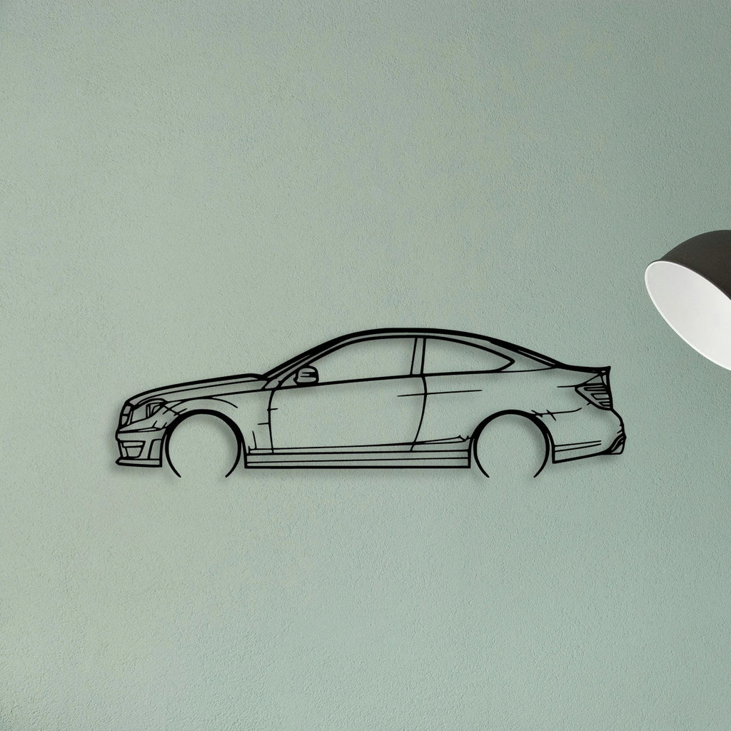 C63 AMG 3 Classic Silhouette Metal Wall Art - Tinvibe