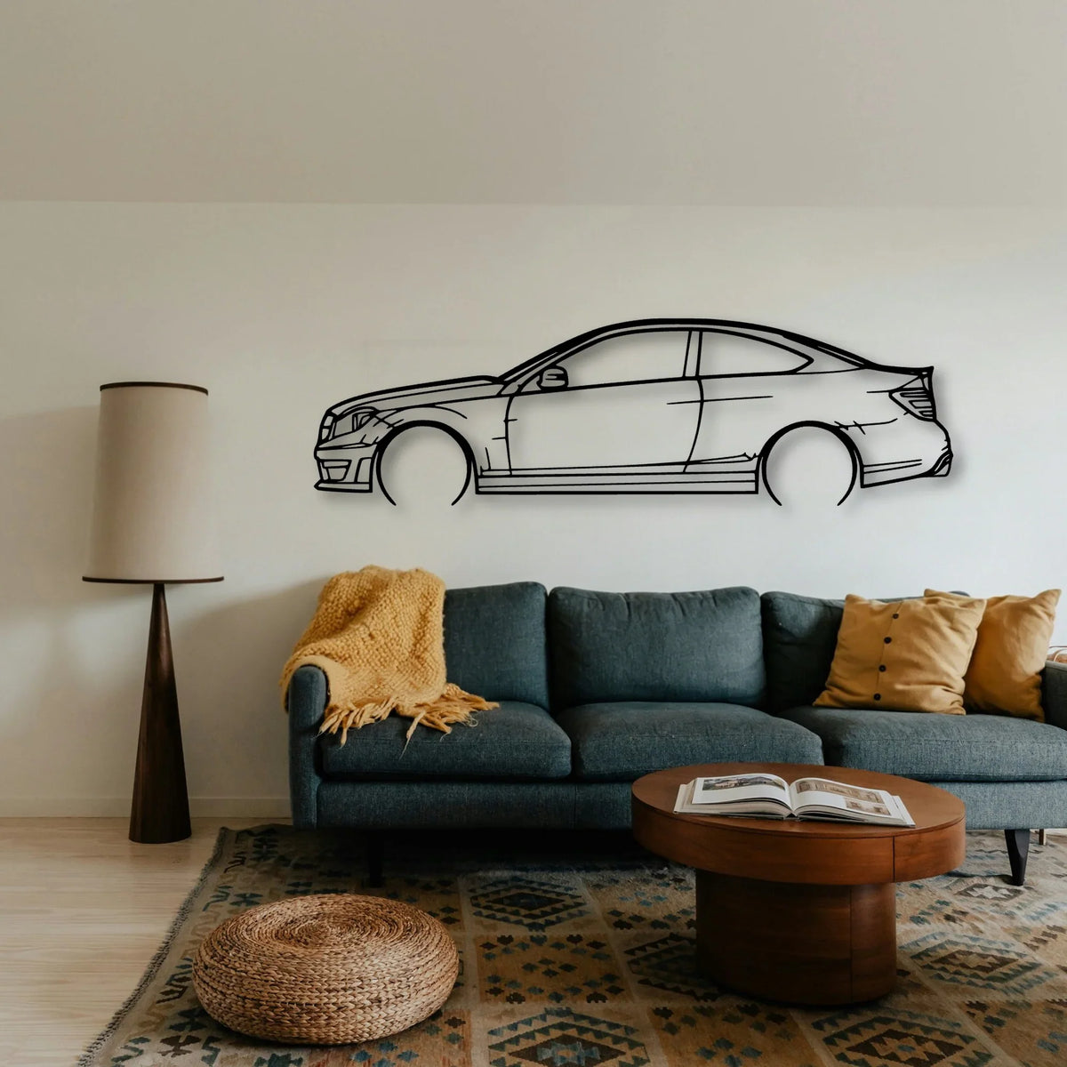 C63 AMG 3 Classic Silhouette Metal Wall Art - Tinvibe