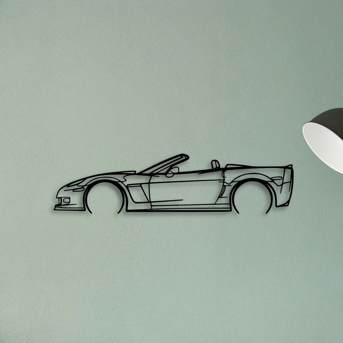C6 Cabrio 2 Classic Silhouette Metal Wall Art - Tinvibe