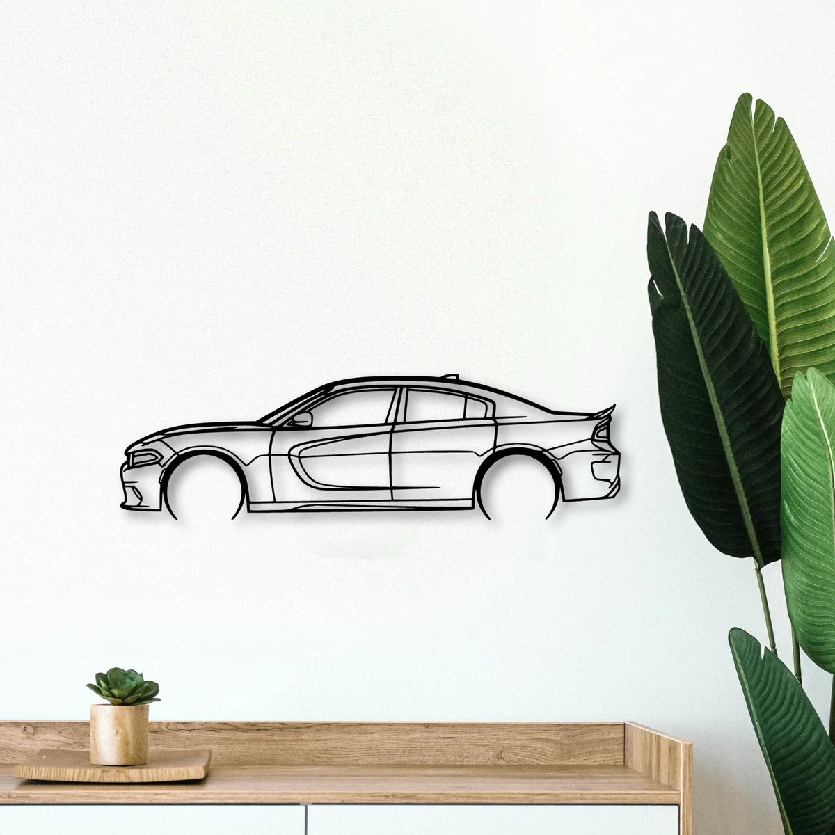 Charger 2017 SRT 2 Classic Silhouette Metal Wall Art - Tinvibe