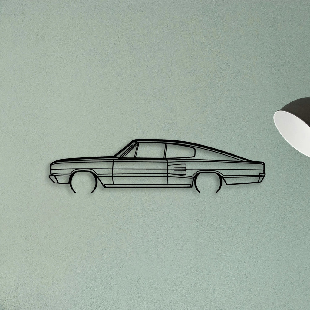 Charger 383 4B Fastback 1966 Classic Silhouette Metal Wall Art - Tinvibe