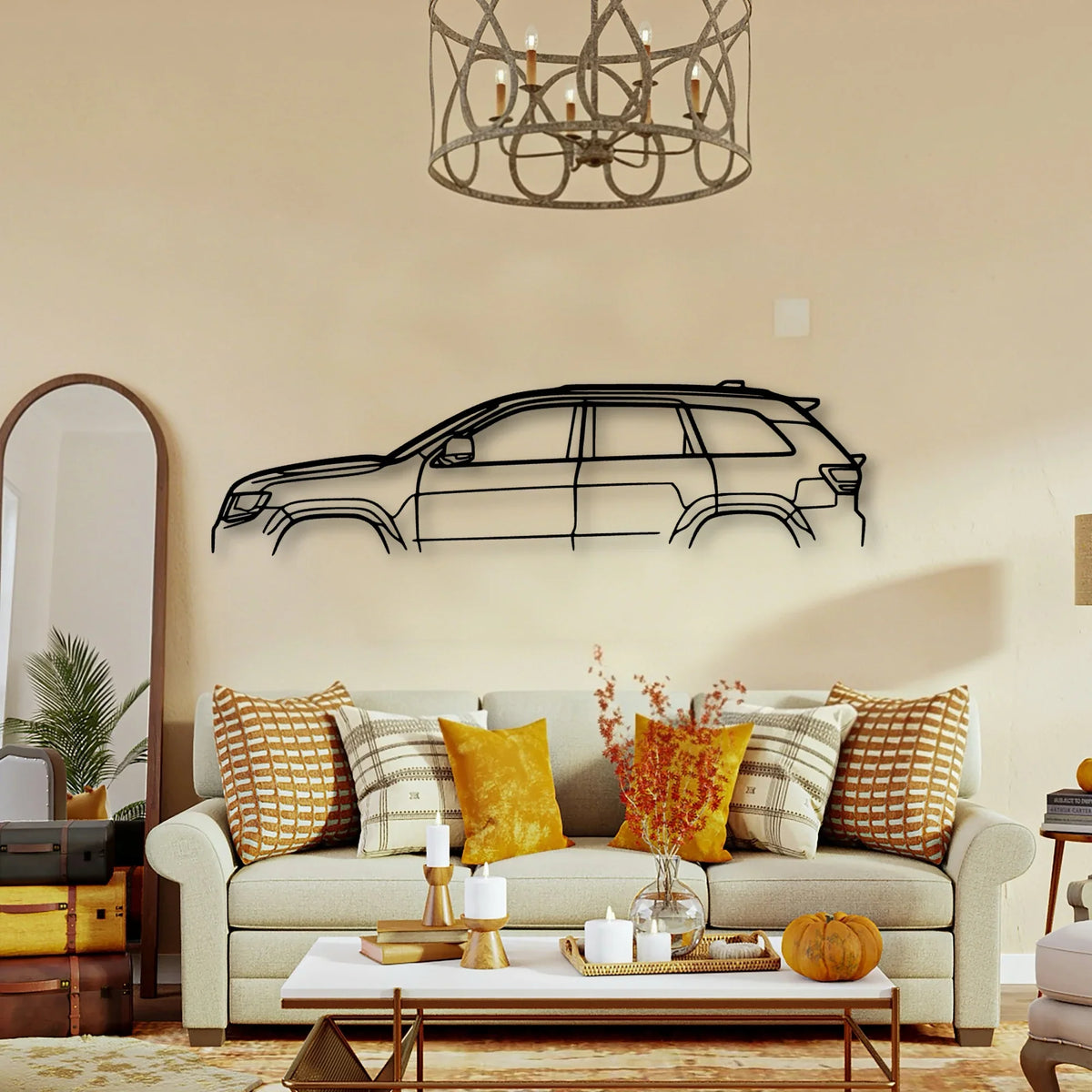 Cherokee SRT 2017 Classic Silhouette Metal Wall Art - Tinvibe