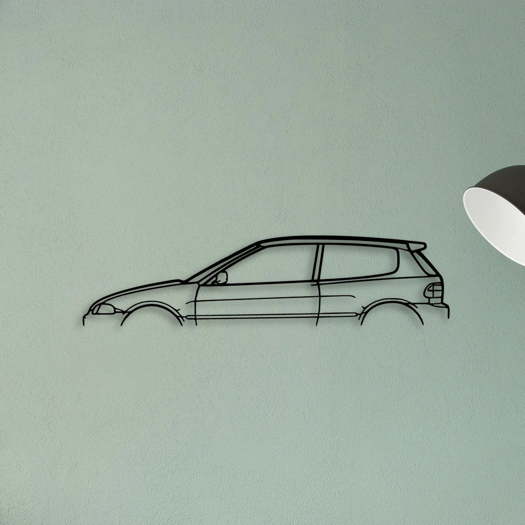 Civic 1994 Classic Silhouette Metal Wall Art - Tinvibe