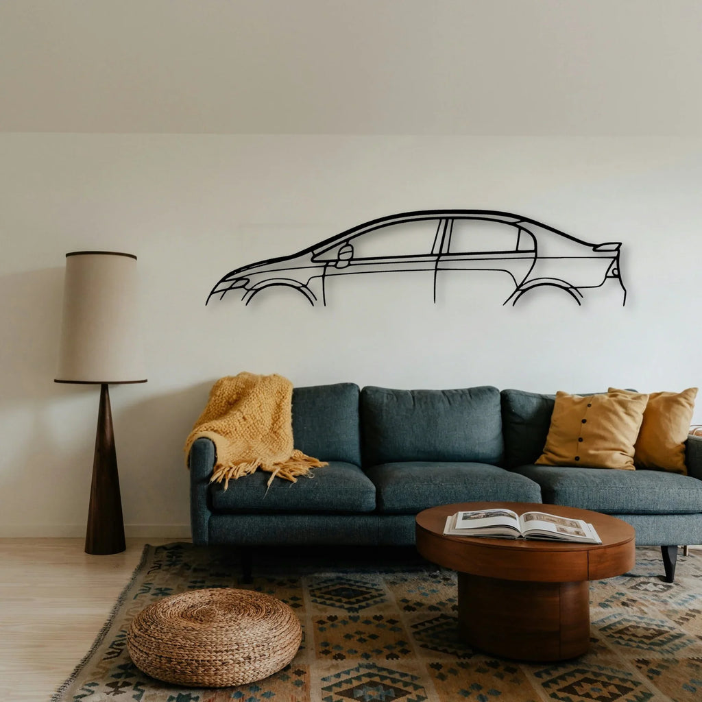 Civic SI 4D Classic Silhouette Metal Wall Art - Tinvibe