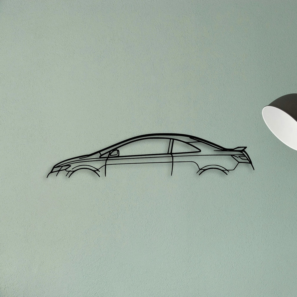 Civic SI Coupe 2006 Classic Silhouette Metal Wall Art - Tinvibe