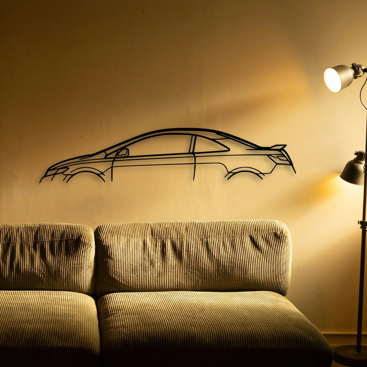 Civic SI Coupe 2006 Classic Silhouette Metal Wall Art - Tinvibe